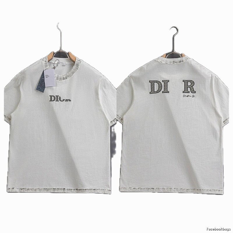 Dior Letter Print Vintage White T-shirt