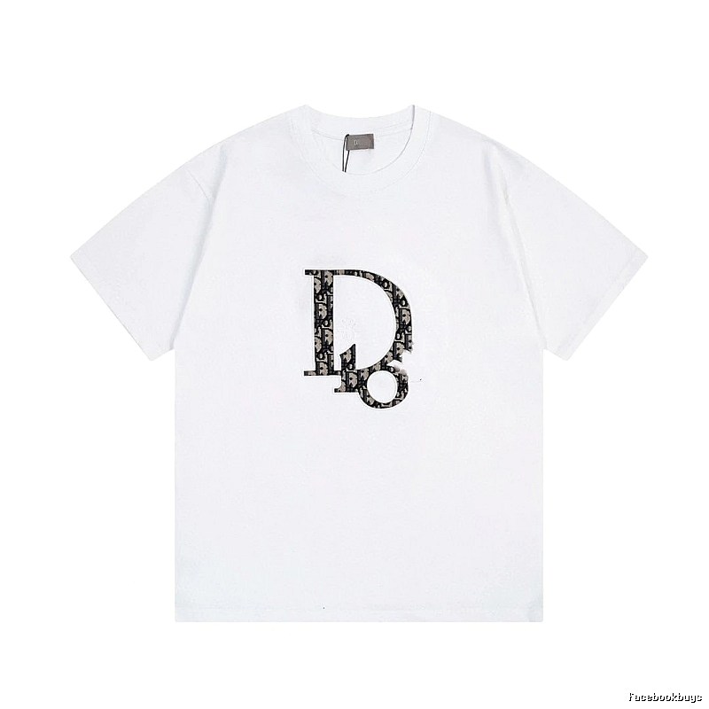 Dior Monogram Light Luxury Style White Short-sleeved T-shirt