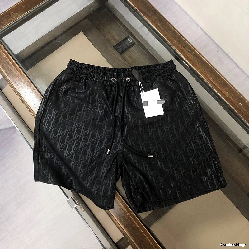 Dior Monogram Series Casual Style Black Shorts
