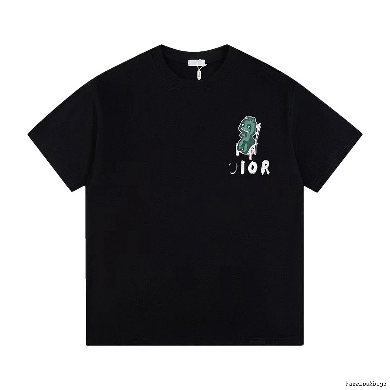 Dior Monster Print Trendy Black Short-sleeve T-shirt