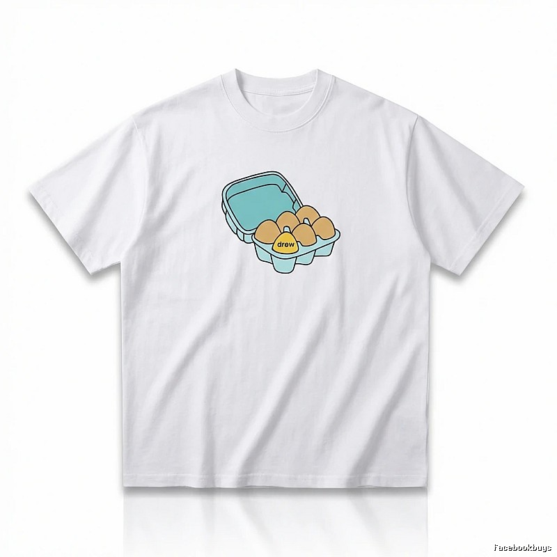 DREW Egg Series Simple White T-shirt