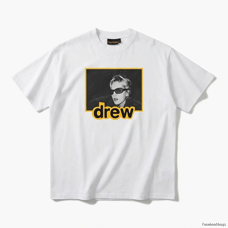 DREW Portrait Print White T-shirt