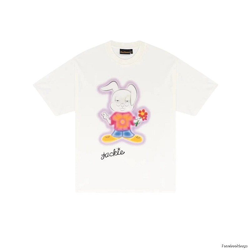 DREW Rabbit Graffiti Cool Trendy Off-white T-shirt