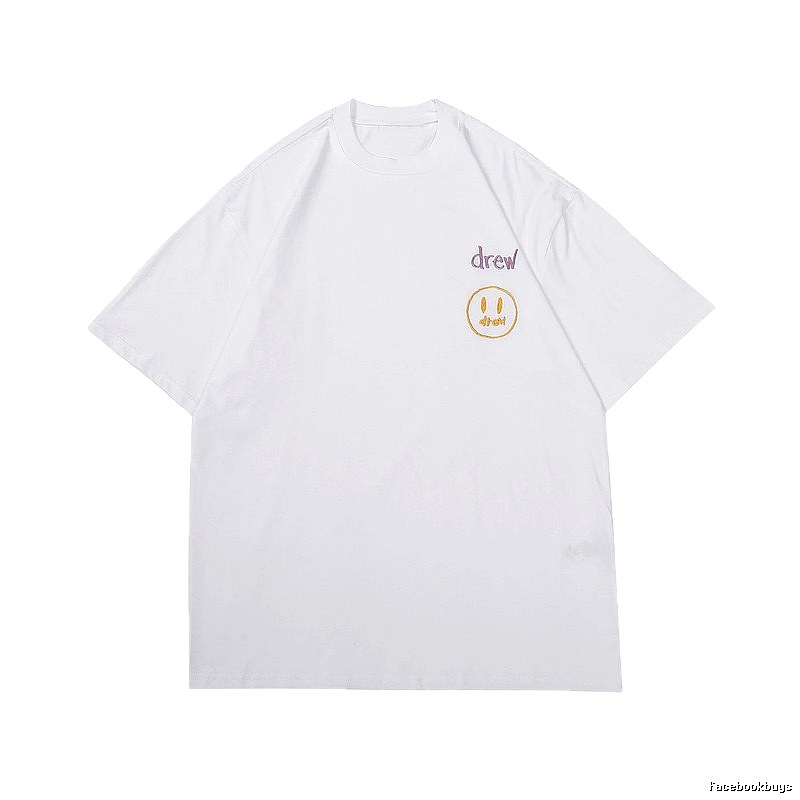 DREW Smiley Embroidered Street Style White T-Shirt