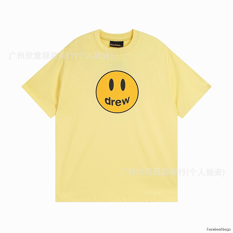 DREW Smiley Face Series Street Style Light Yellow T-shirt