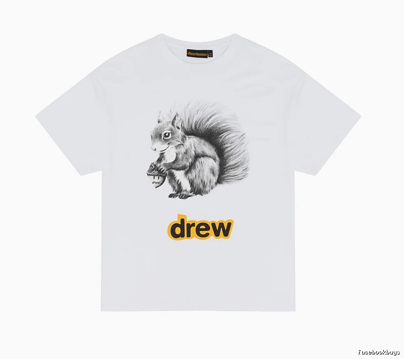 DREW Squirrel Print Street Style White T-Shirt