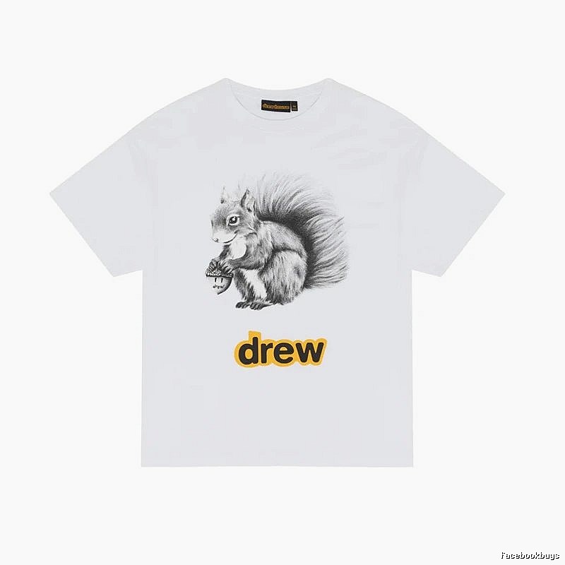 DREW Squirrel Print Street Style White T-shirt