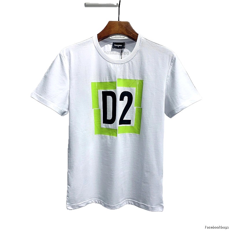 DSQ D2 Streetwear Brand White Casual Short-sleeve T-shirt