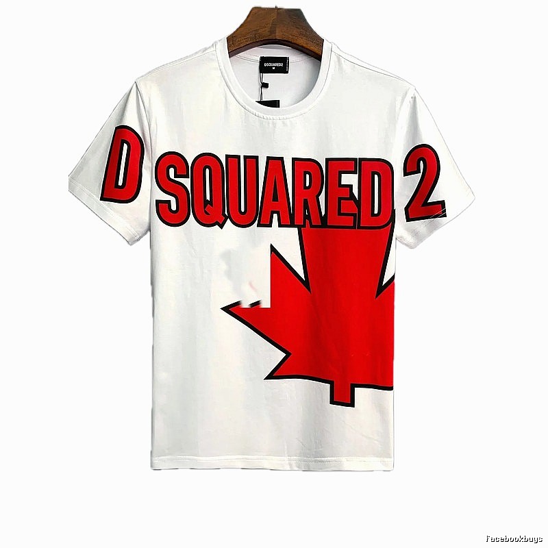 DSQUARED2 Maple Print Street Style White Short-sleeve T-shirt