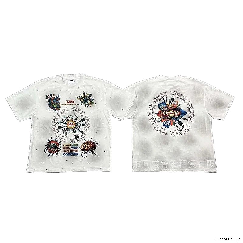 DUAA Organ Print Street Style White T-shirt