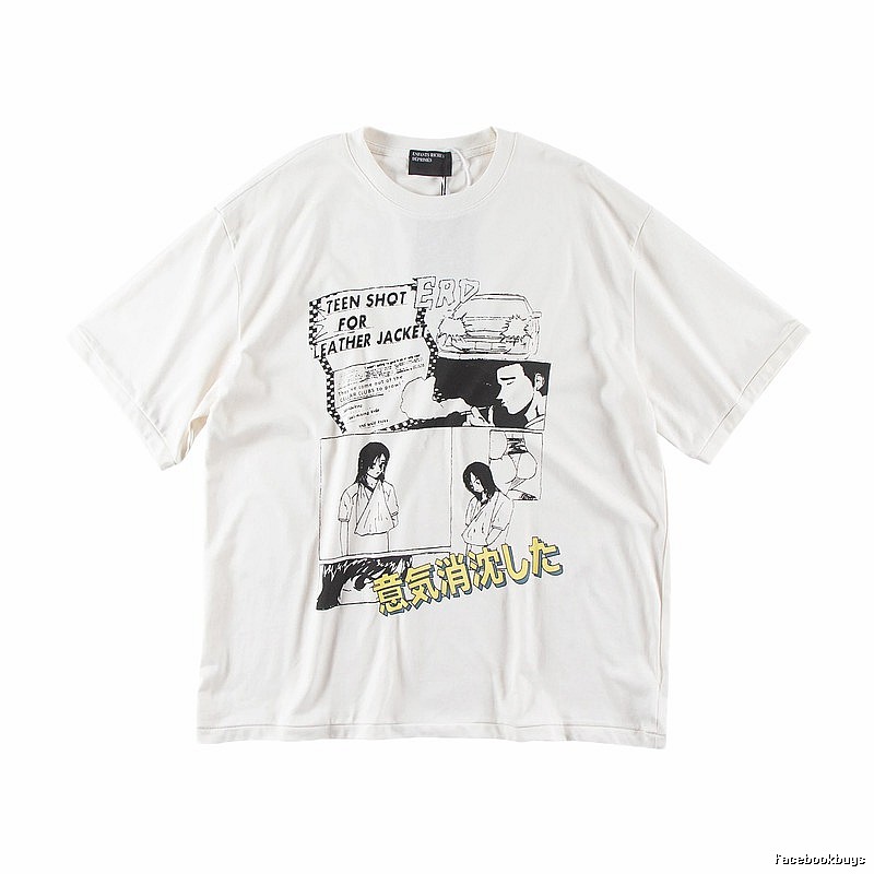ERD Comic Print Street Style Off-white T-shirt