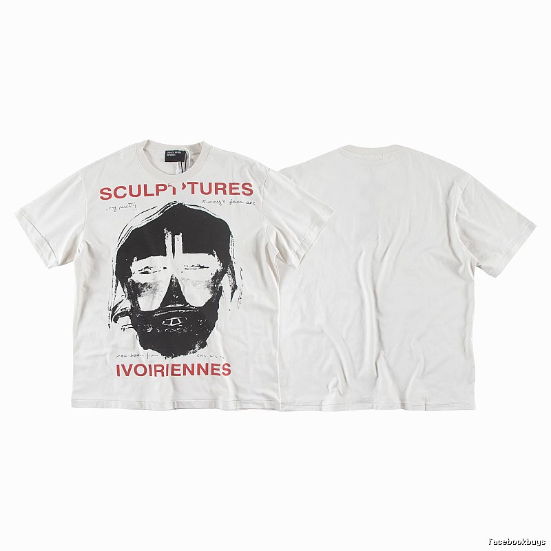 ERD Sculpture Figure Vintage Style Off-white Short Sleeve T-shirt