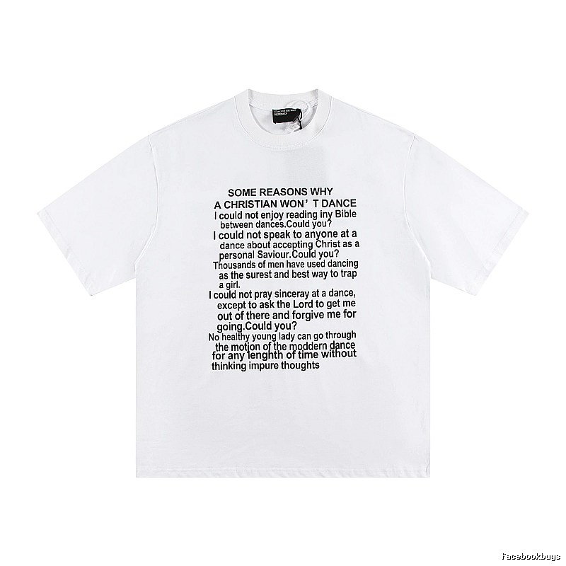 ERD Slogan Print Street Style White T-Shirt