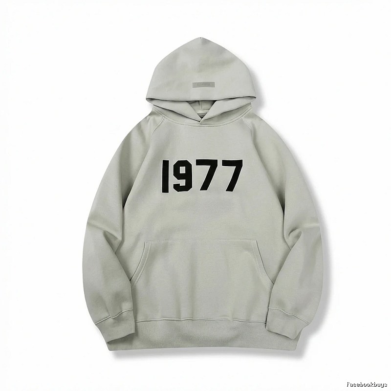 ESSENTIALS 1977 Minimalist Style Light Gray Hoodie
