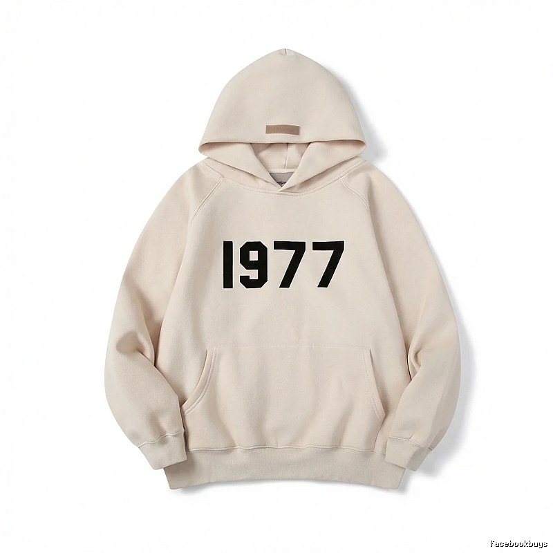 ESSENTIALS 1977 Series Minimalist Style Beige Hoodie