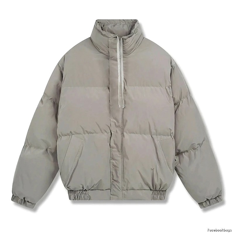 ESSENTIALS cotton-padded coat, simple style, gray