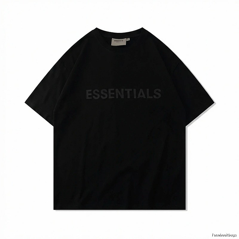 ESSENTIALS minimalist style black short-sleeve
