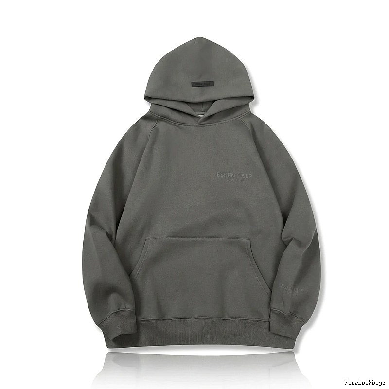 ESSENTIALS minimalist style grey hoodie