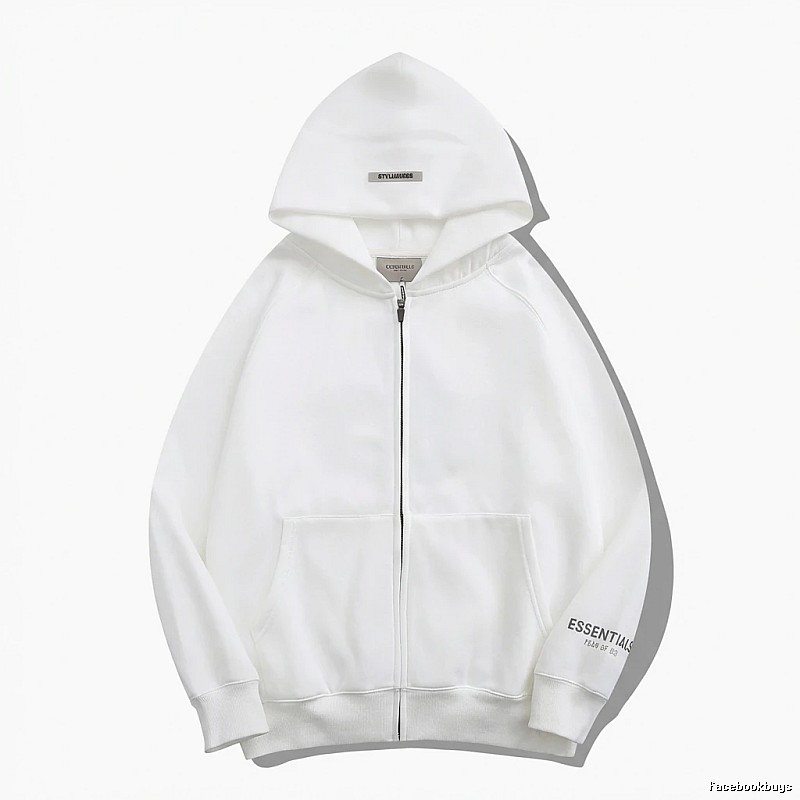 ESSENTIALS minimalist style white hoodie
