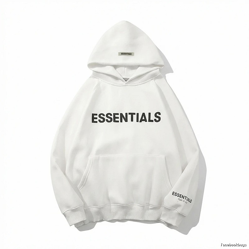 ESSENTIALS minimalist style white sweatshirt