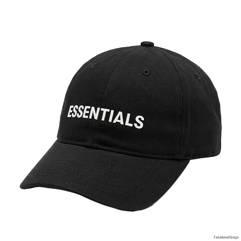 ESSENTIALS Simple Black Baseball Cap