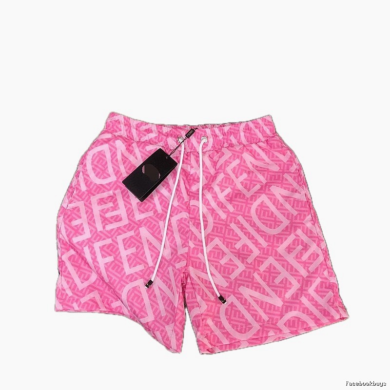 Fendi All-over Monogram Streetwear Style Pink Shorts