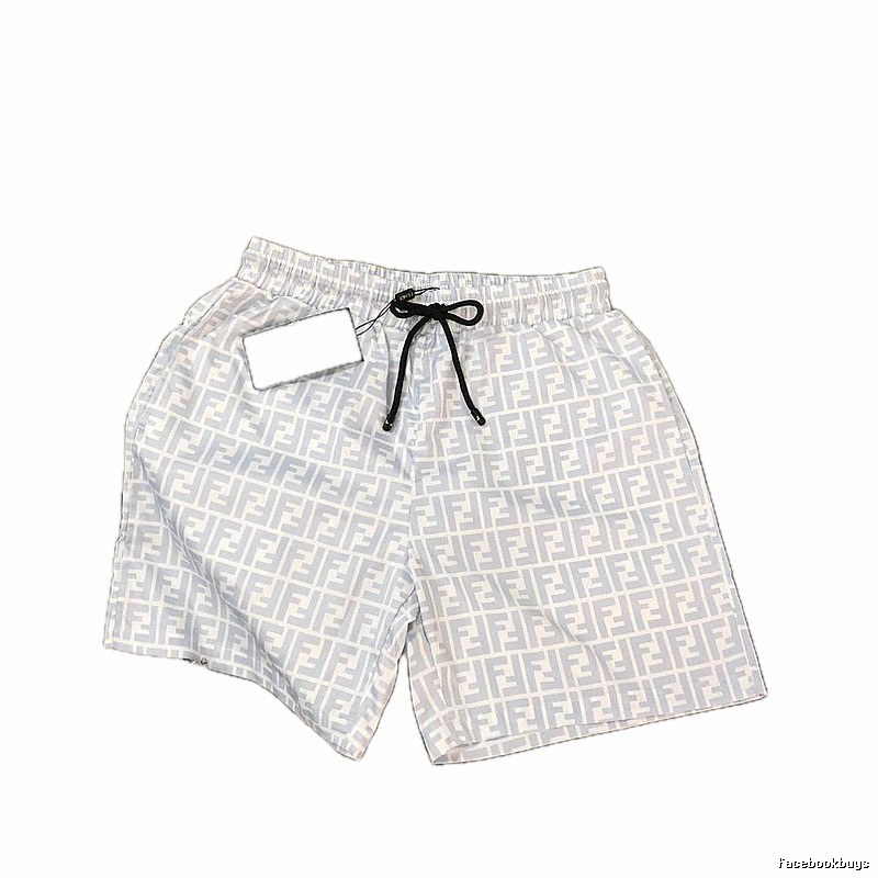 Fendi FF Monogram Casual Style Light Blue Shorts