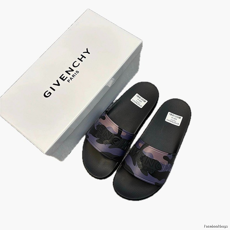 Givenchy Camouflage Street Style Black and Purple Casual Slides