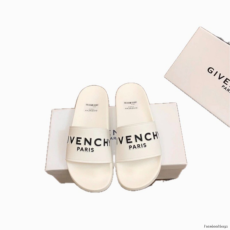 Givenchy Letter Print Minimalist Style White Slippers