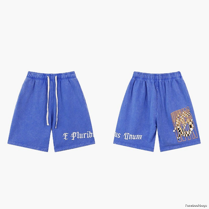 Godspeed Gothic Print Street Style Blue Shorts