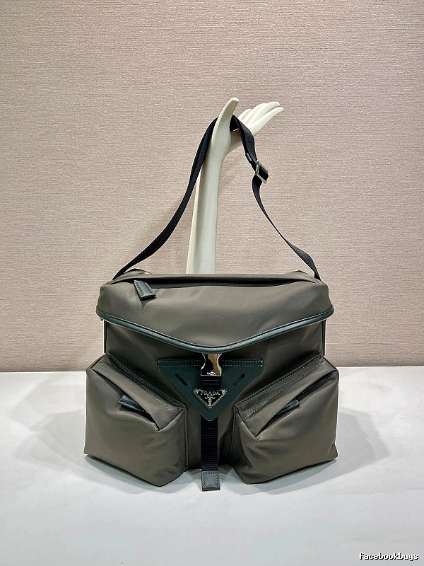 Gray Geometric Shoulder Bag Prada Shoulder Bag for Daily Rotation