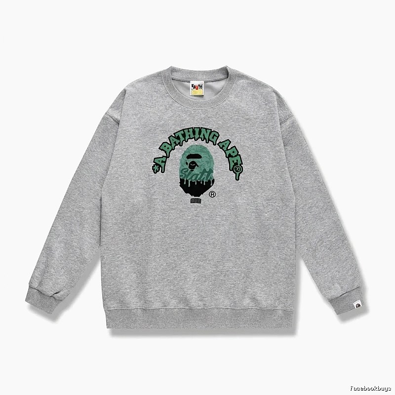 Grey hoodie with Bape Ape Head logo