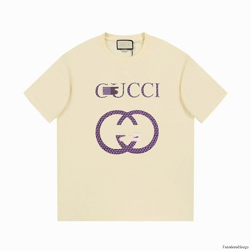 Gucci Double G Vintage Style Beige Short Sleeve T-Shirt