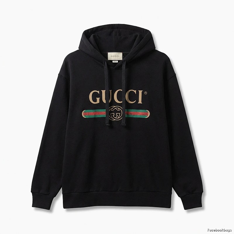 Gucci letter print style black hoodie