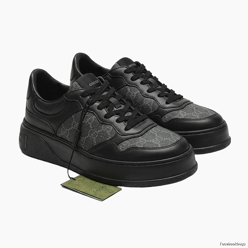 Gucci retro-style black skate shoes