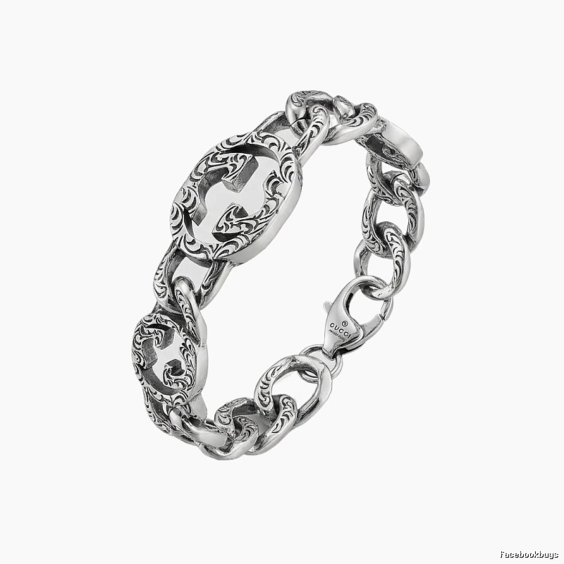 Gucci retro-style silver bracelet