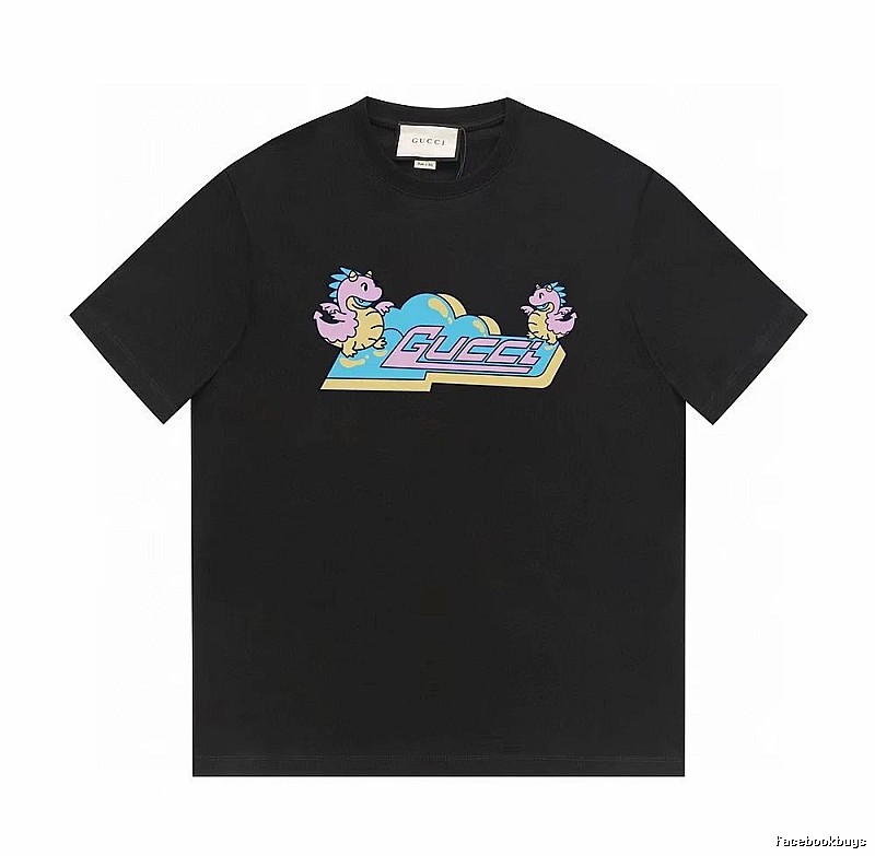Gucci Year of the Dragon Collection Cartoon Style Black T-Shirt