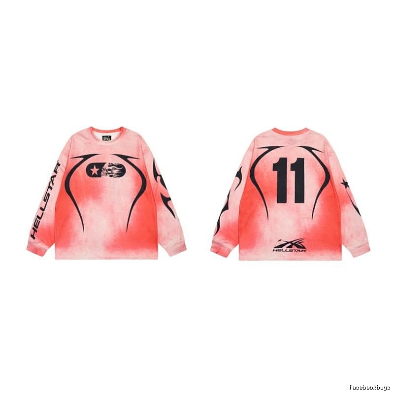 Hellstar 11 Street Style Gradient Pink Long-sleeve T-shirt