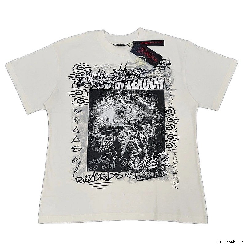 Hellstar Co-branded Graffiti Street Style Off-white T-shirt