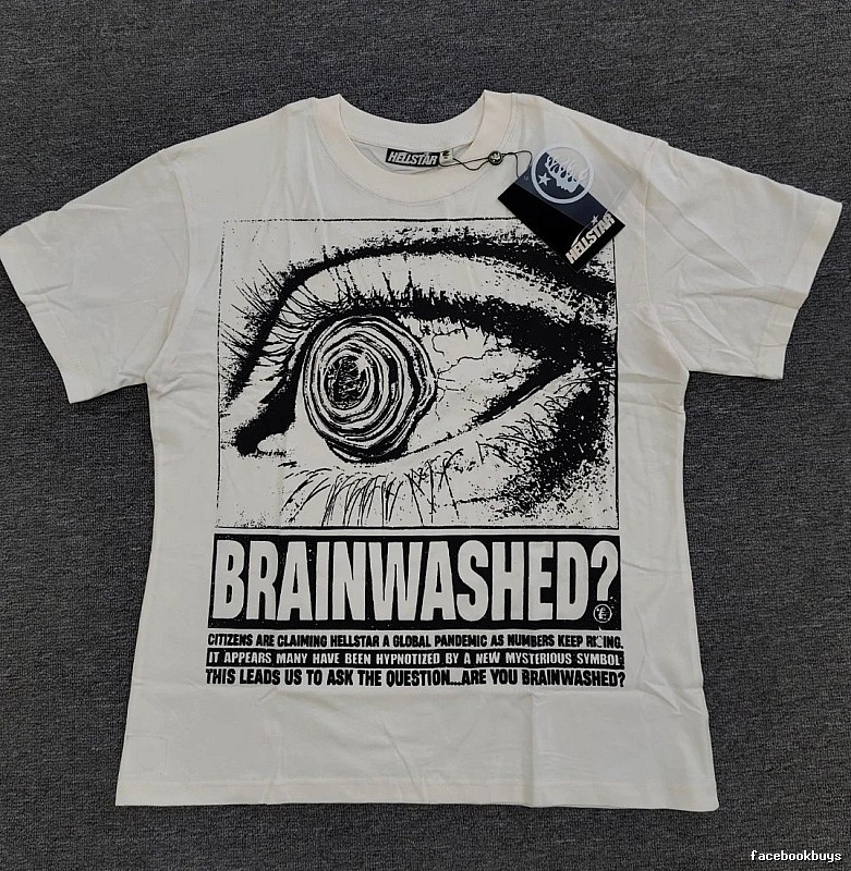 Hellstar Eye Print Street Style White T-Shirt