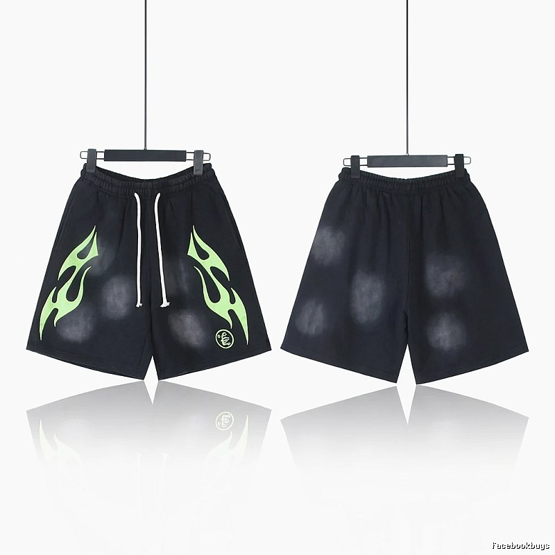 Hellstar Flame Wind Black Shorts