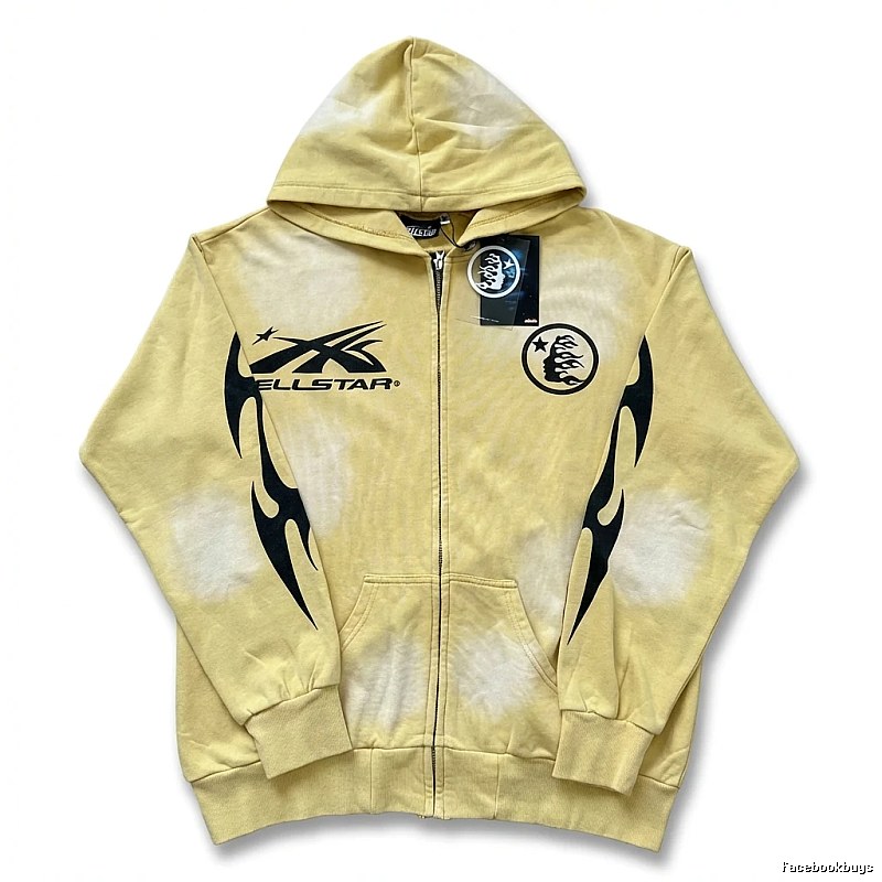 Hellstar Flame Wind Yellow Hoodie