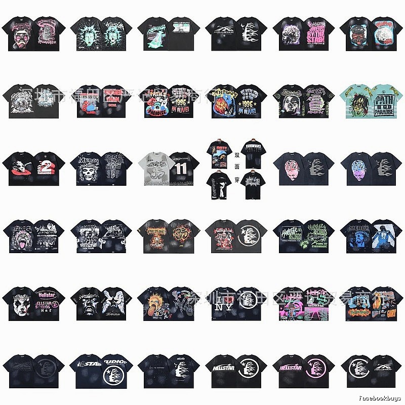 Hellstar Graffiti Collection Street Style Black Short Sleeve T-Shirt