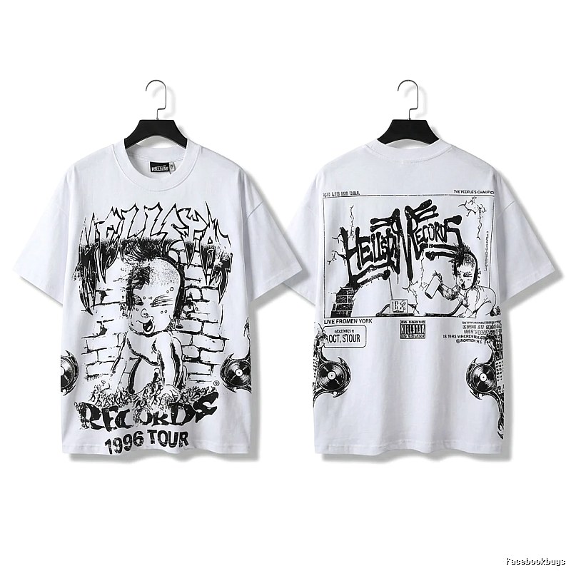 Hellstar graffiti-style white T-shirt
