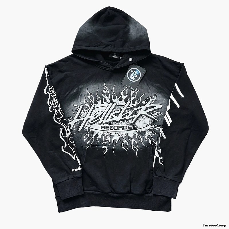 Hellstar Records Flame Wind Black Hoodie