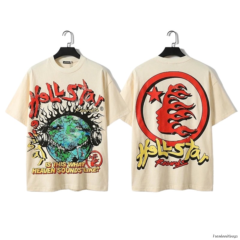 Hellstar Records Retro - style Beige T - shirt