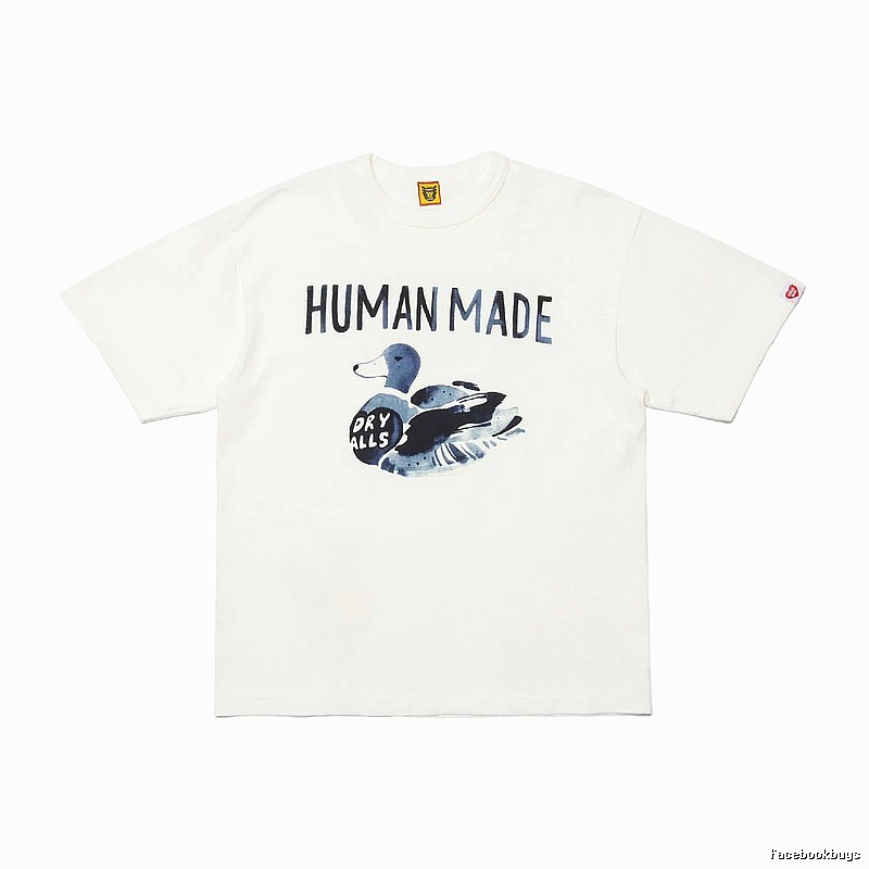 HUMAN MADE Duck Print Vintage Style Off-white Short Sleeve T-shirt
