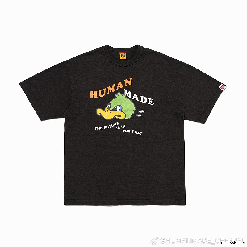 HUMAN MADE Green Duck Print Vintage Black T-Shirt