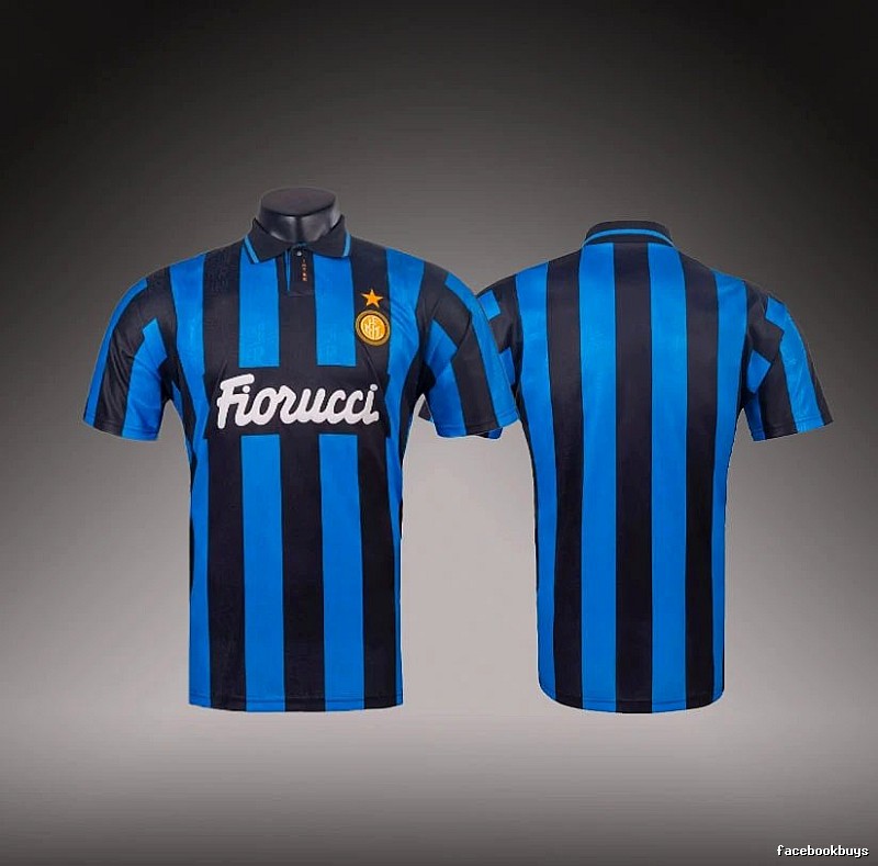 Inter Milan Daily Brehme #3 soccer jersey Blue Black Striped for City Outfits