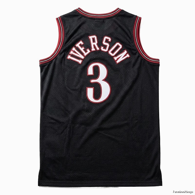 Iverson series black and red basketball uniforms.
